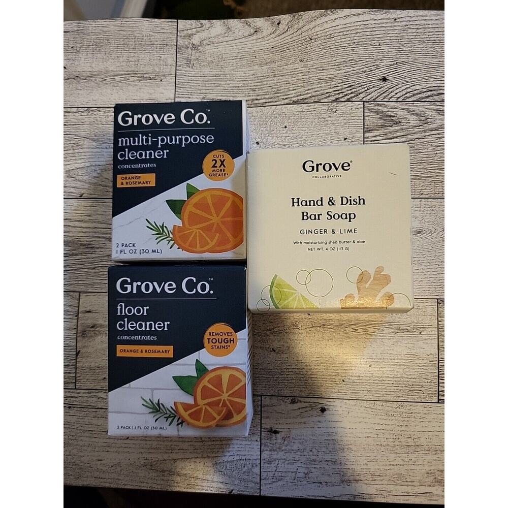 Lot Of Grove Co. Cleaning Concentrates. Floor, Surface Hand And Dish Soap - New